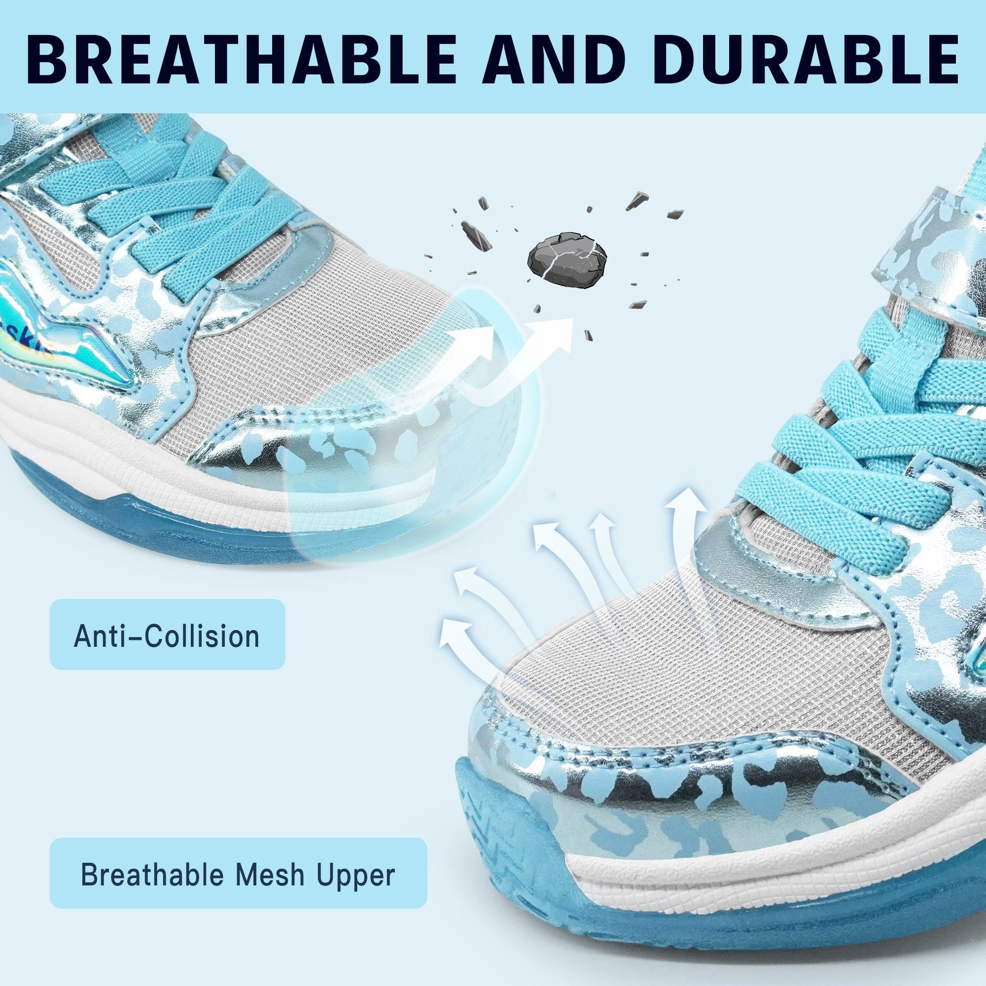 Prada Cups Sneakers YESKIS FutuVibe Light Up Girls Sneakers for Kids Ice Blue/Silver