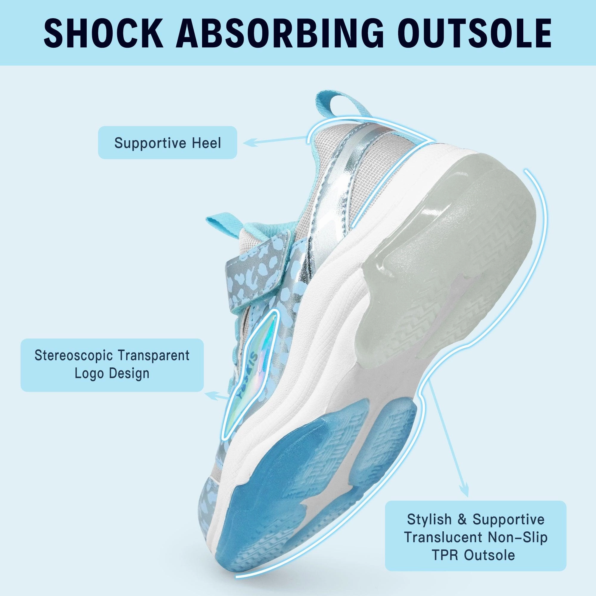 Paul Smith Sneakers YESKIS FutuVibe Light Up Girls Sneakers for Kids Ice Blue/Silver