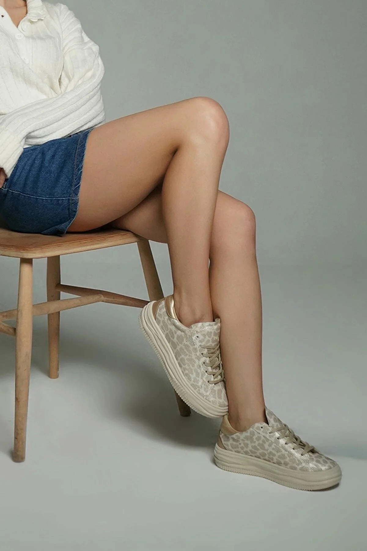 Sneakers Zappos Margin Women'S Thick Sole Lace-Up Beige Sneakers