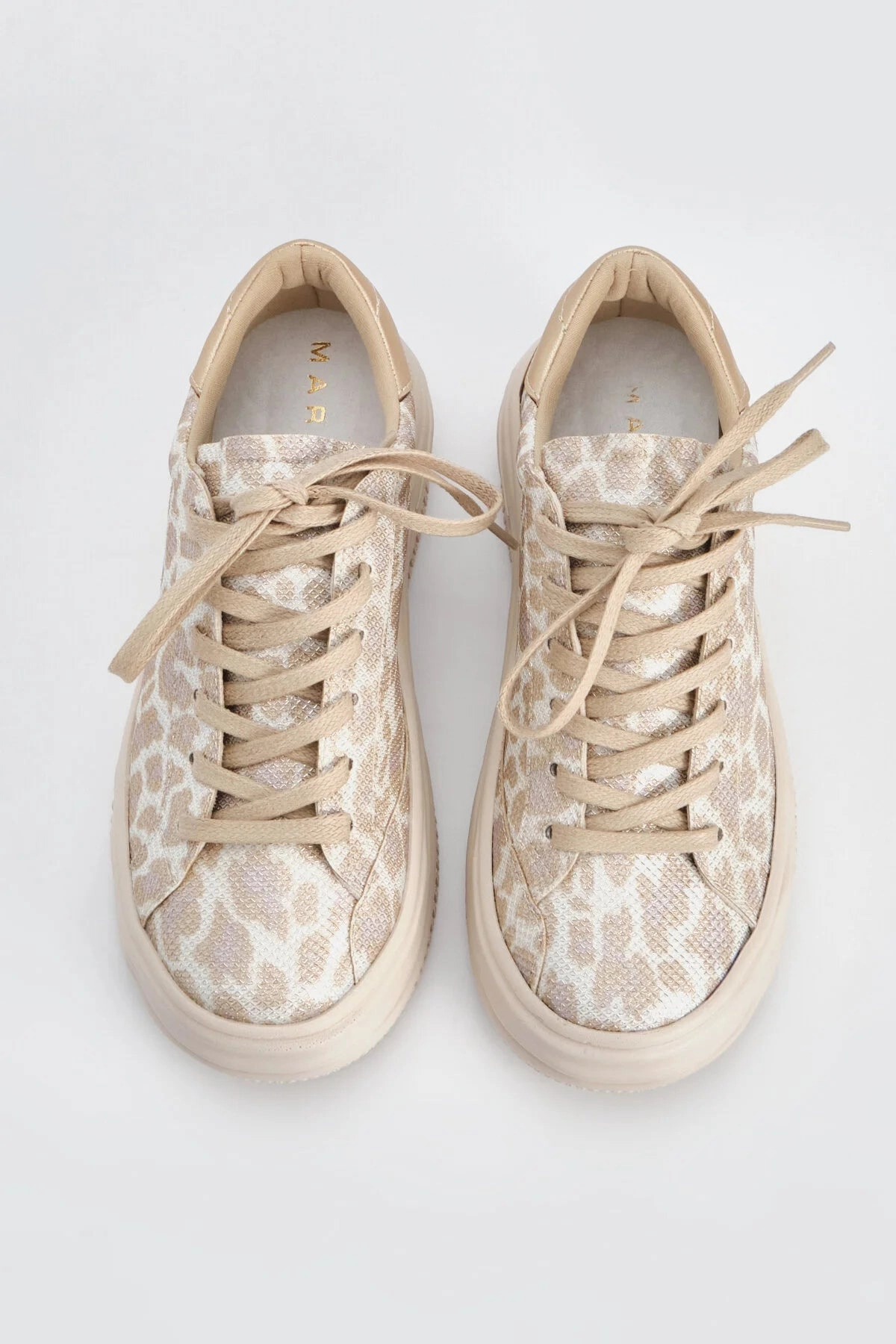 Amiri Sneakers Margin Women'S Thick Sole Lace-Up Beige Sneakers